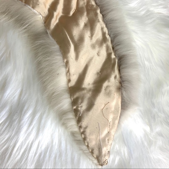 Authentic white fox fur collar wrap scarf style - Picture 8 of 9